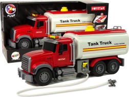 Camión cisterna con sonidos y luces, rojo y blanco