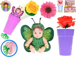 Muñeca Bebé Babyblooms en maceta con pulsera, 12,5 cm