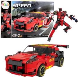 Set de construcción 2 en 1: coche GT3 y robot, 335 piezas, rojo