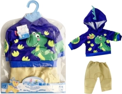 Ropita para muñeca bebé con sudadera de dinosaurios y pantalones beige - 1 pieza