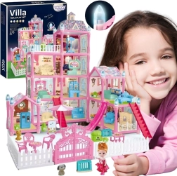 Casa de muñecas Woopie con iluminación y accesorios