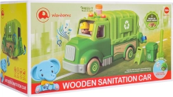 Camión de basura de madera con luces y sonidos