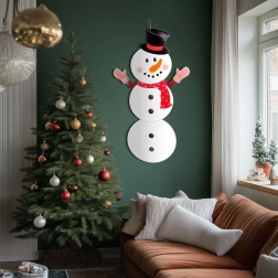 Decoración navideña de papel con forma de muñeco de nieve de 90 cm