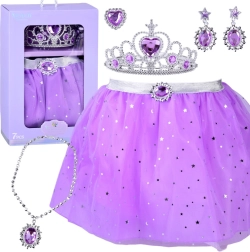 Set de Princesa Brillo de Luna – falda tutú morada y joyas para disfraces