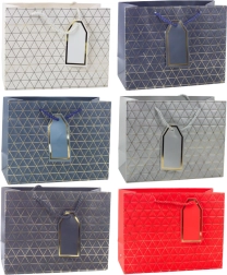 Bolsa de regalo con líneas doradas