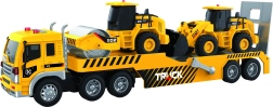 Camión tráiler con máquinas de construcción con efectos 48 cm