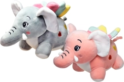 Elefantito de peluche de pie con alitas arcoíris 18 × 24 cm