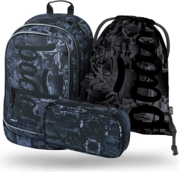 Conjunto escolar BAAGL Core Technic: mochila, estuche, bolsa