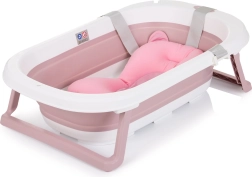 Bañera plegable para bebés Isla con cojín de baño Chipolino – Rosa