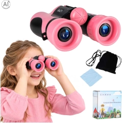 Prismáticos infantiles 8x21 con funda, rosas