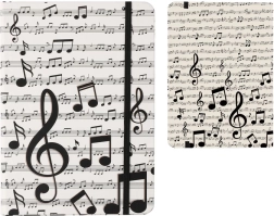 Bloc de notas A5 con tapa dura y motivo musical