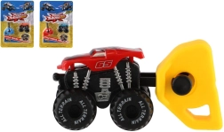 Mini coche lanzador tipo monster truck, plástico, 4 cm, 3 colores