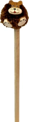 Lápiz de madera con leoncito y melena peluda