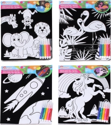 Set creativo de terciopelo 21,5 × 30 cm con 5 rotuladores