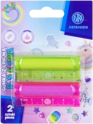 Regla ASTRA con goma 2en1 en tonos pastel 5 cm (2 uds)