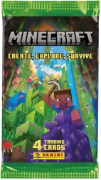 Cartas coleccionables Panini Minecraft 3. serie (Create, Explore, Survive) – sobre booster de 4 cartas