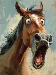 Pintura con diamantes Caballo sorprendido 30 × 40 cm