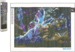 Pintura de diamantes NORIMPEX – hada de mariposas 30 × 40 cm