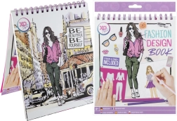 Set creativo de diseñadora de moda – cuaderno de bocetos con plantillas y pegatinas