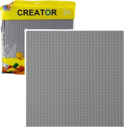 Placa base de construcción para bloques, gris 25,5 × 25,5 cm