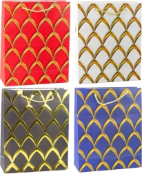 Bolsa de regalo con motivos decorativos dorados 32 × 26 × 12 cm