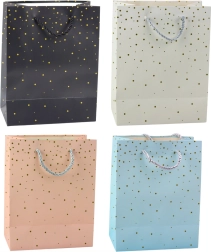 Bolsa de regalo con lunares dorados 23 × 18 × 10,5 cm