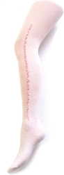 Leotardos infantiles de algodón jacquard NEW BABY blancos con mariposa 116–122