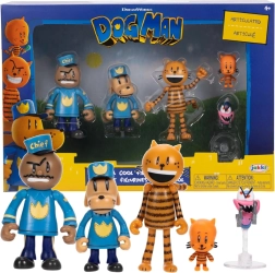 Set de figuras DOG MAN – 5 figuras coleccionables de 3–8 cm