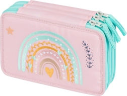 Estuche escolar de tres pisos BAAGL Arcoíris rosa