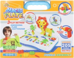 Kit de construcción atornillable con taladro y maletín, 205 piezas
