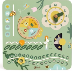 Calendario educativo de madera en inglés