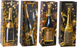 Bolsa de regalo de papel para botella de champán 35 × 12 × 9 cm