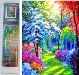 Pintura de diamantes Bosque colorido 30 × 40 cm