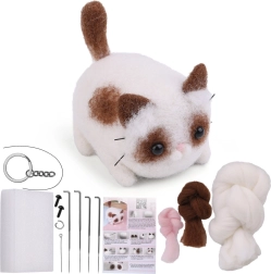 Set creativo de fieltrado en seco – gatito macho marrón‑blanco