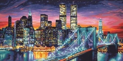 Pintura de diamantes Nueva York nocturno 30 × 40 cm