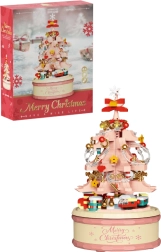 Set de construcción de árbol de Navidad rosa con iluminación LED y mecanismo de música (683 piezas)