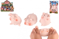 Cerdito antiestrés elástico de silicona 6 cm