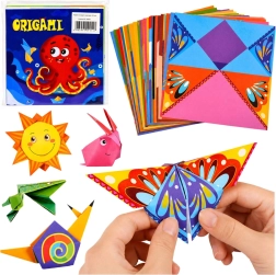 Set infantil de origami con papeles de colores e instrucciones (100 hojas)