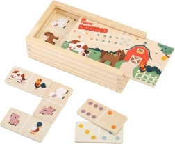 Domino granja 2kids toys – dominó de madera de doble cara para niños