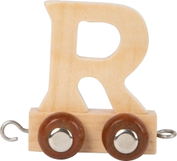 Vagón de madera con la letra R para tren de madera small foot