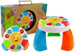 Mesa educativa interactiva para niños pequeños: formas, colores y sonidos