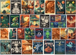 Puzzle EUROGRAPHICS Pósteres vintage: Extraterrestres 1000 piezas