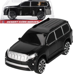Coche todoterreno negro con propulsión de retroceso (pull back)