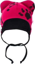 Gorrito de algodón para bebé con orejitas New Baby rosa oscuro 56 (0–3 m)