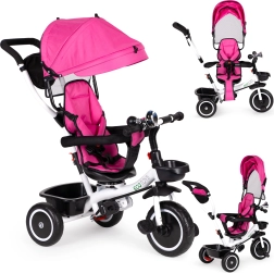 Triciclo infantil con asiento giratorio y capota rosa ECO TOYS