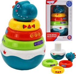 Woopie Juguete sensorial infantil Dino apilable para bebés