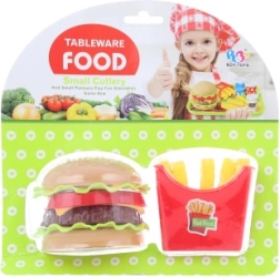 Hamburguesa y patatas fritas de plástico para niños