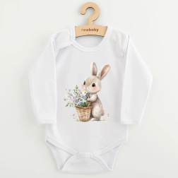 Body infantil con estampado de conejito con florecitas New Baby