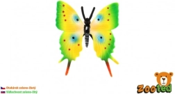 Mariposa de plástico tipo otakárek verde‑amarilla 5,5 cm