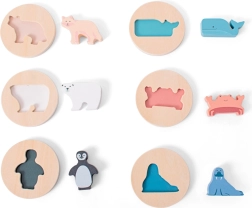Insertable de madera con siluetas de animalitos